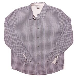 CARBON 2 COBALT Long Sleeve Western Shirt Blue Red Plaid Large L